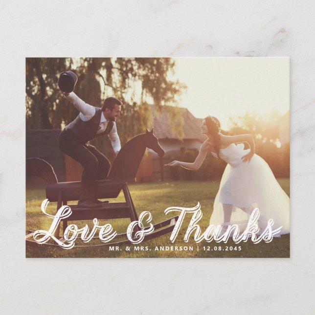 Carte postale Mariage de calligraphie rustique Mer (Devant)