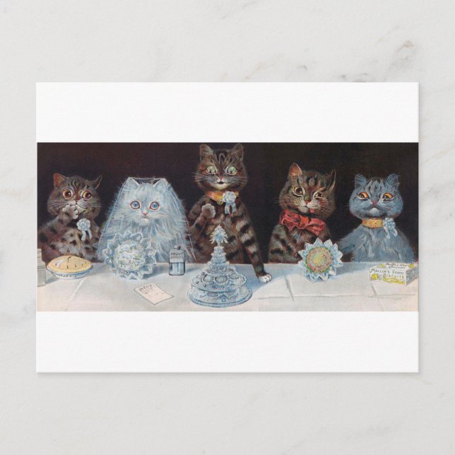 Carte Postale Mariage de chat, Mariage, Mariée, Mariée, Louis Wa (Devant)