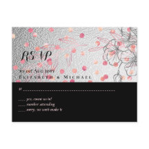 Mariage de Confetti en argent noir rose Rosegold