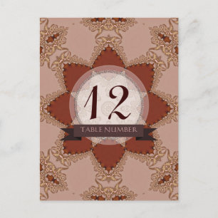 Carte Postale Mariage de dentelle vintage Romance Numéro de tabl