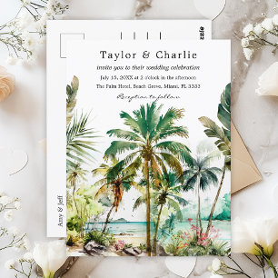 Carte Postale Mariage de Destination sur une Plage Tropicale