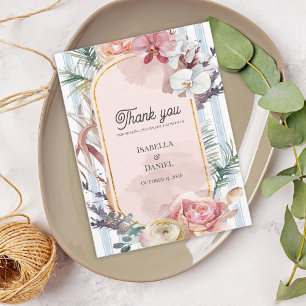 Carte Postale Mariage de Destination Tropical Orchidée Merci
