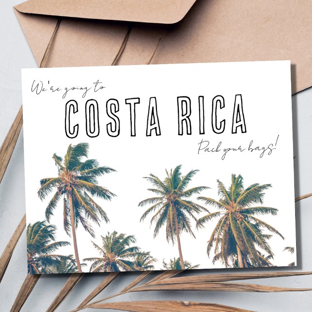 Carte Postale Mariage de Destination Tropicale à la Plage Enregi (Tropical Beach Destination Wedding Save the Date Postcard)