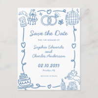 Mariage de doodle avec main de lunette de lunette
