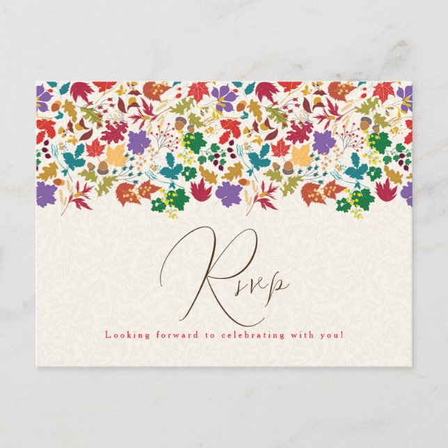 Carte Postale Mariage de fleurs de prés pourpre jaune moutarde d (Devant)