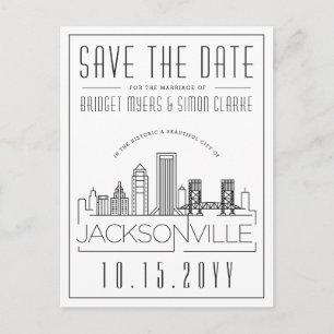 Carte Postale Mariage de Jacksonville   Skyline Enregistrer la d