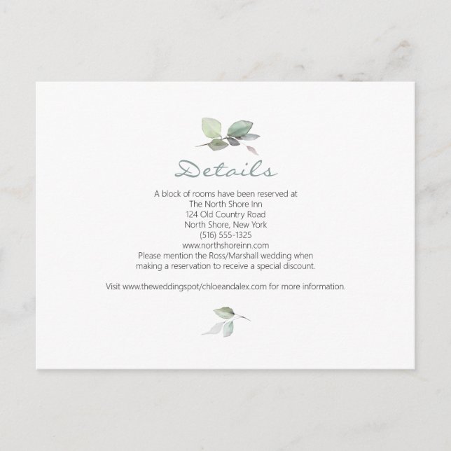 Carte Postale Mariage de jardin d'aquarelle (Devant)