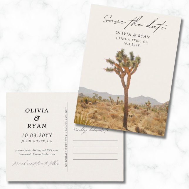 Carte Postale Mariage de Joshua Tree Enregistrer la date (Joshua Tree Wedding Save the Date Postcard)