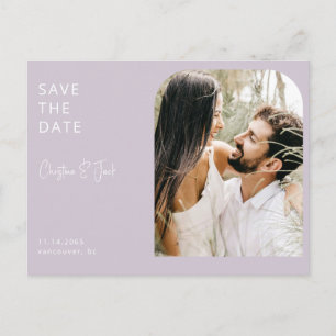 Carte Postale Mariage de l'arc photo Lavender Enregistrer la dat