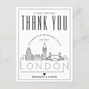 Carte Postale Mariage de Londres Merci de venir !