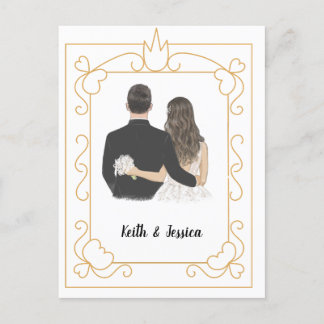 Carte Postale Mariage de mariée et de chambre simple