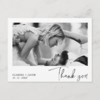 Carte postale Mariage de Merci de script moderne n