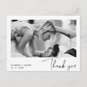 Carte postale Mariage de Merci de script moderne n