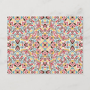 Carte Postale Mariage de Motif de mandala géométrique classique