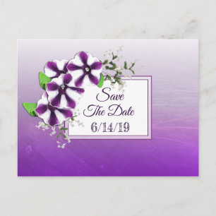 Carte Postale Mariage de Petunia violet Enregistrer la date