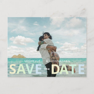 Carte Postale Mariage de plage Enregistrer la date Photo Code QR