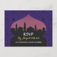 Carte postale Mariage de réponse RSVP Arabian Nigh