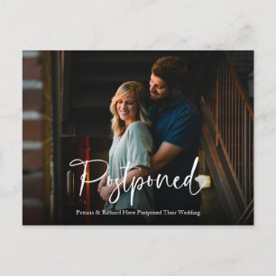 Carte Postale Mariage de script blanc chic repoussé Faire-part
