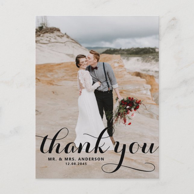 Carte postale Mariage de script de calligraphie (Devant)