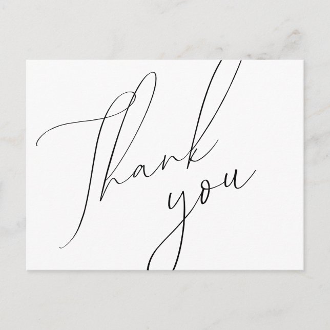 Carte postale Mariage de script minimaliste (Devant)