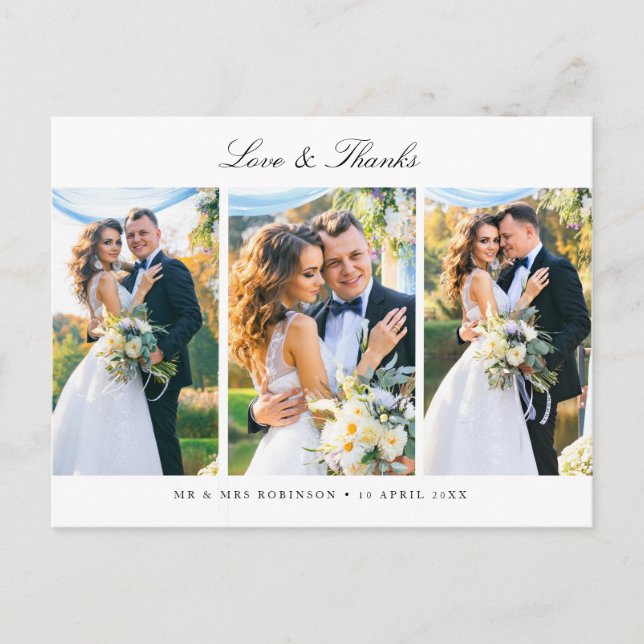 Carte Postale mariage de script photo multiple (Devant)