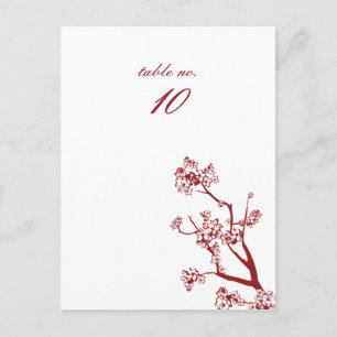 Carte Postale Mariage de table rouge cerisier en fleurs