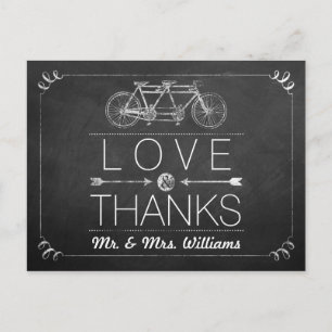 Carte Postale Mariage de typographie du tableau de bord de bicyc