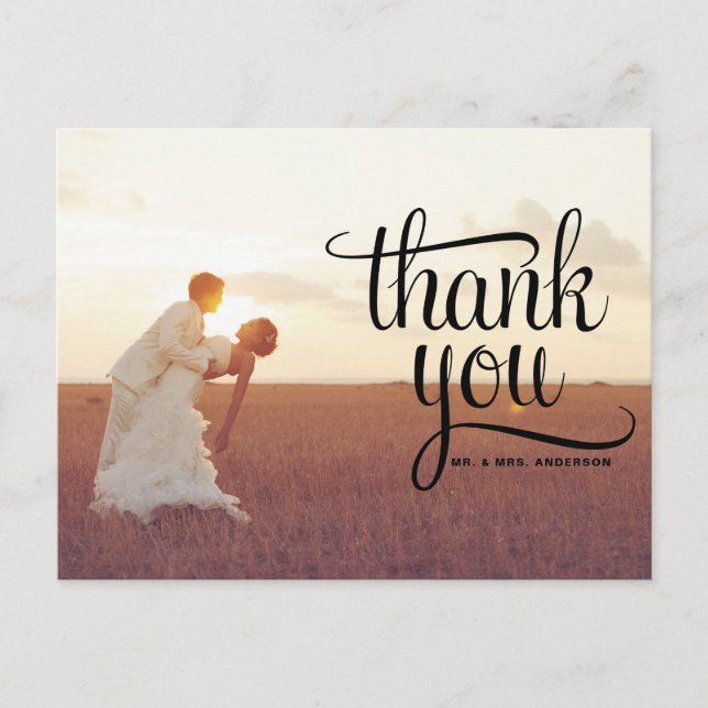 CARTE POSTALE MARIAGE DE TYPOGRAPHIE WHIMSIQUE (Devant)