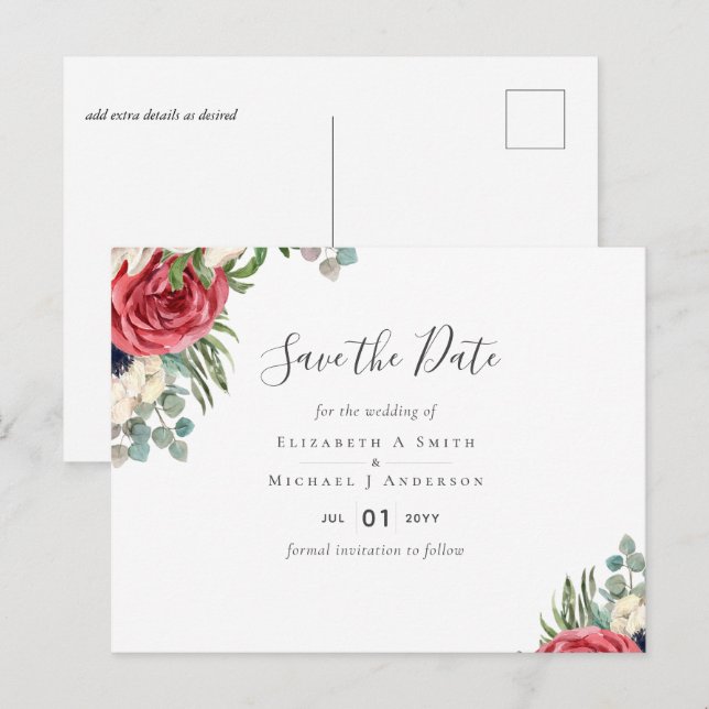 Carte Postale Mariage de verdure de l'Eucalyptus de la Marine Ro (Devant / Derrière)