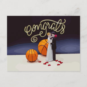 Carte Postale Mariage des félicitations pour le basket-ball 
