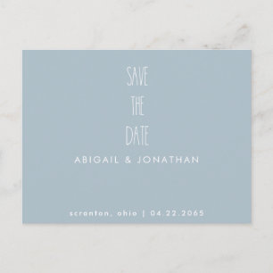 Carte Postale Mariage d'hiver bleu Icy simple Enregistrer la dat