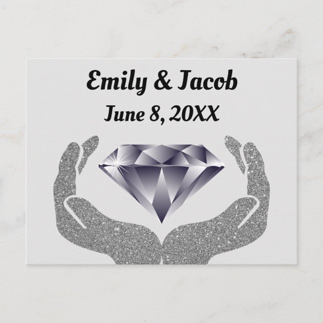 Carte Postale Mariage Diamants Entrelacés (Devant)