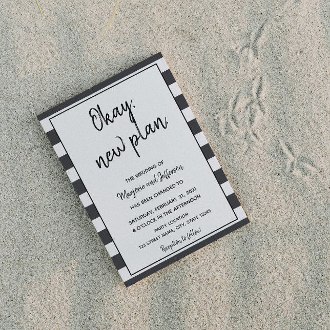 Carte postale Mariage différé noir et blanc (Créateur téléchargé)