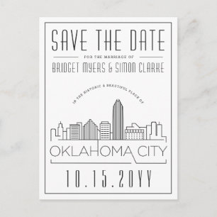 Carte Postale Mariage d'Oklahoma City   Skyline Enregistrer la d