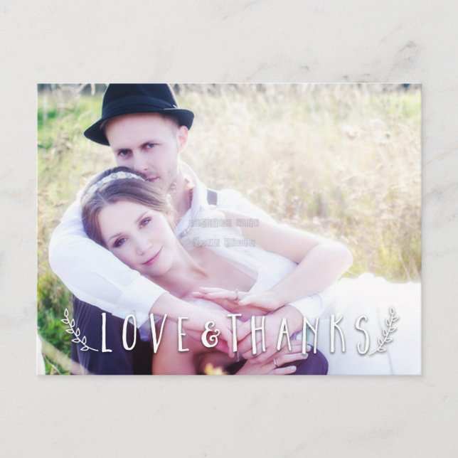 Carte postale Mariage d'Overlay Love & Thanks (Devant)