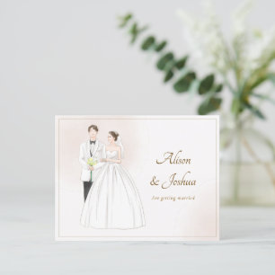 Carte Postale Mariage du couple esthétique blanc