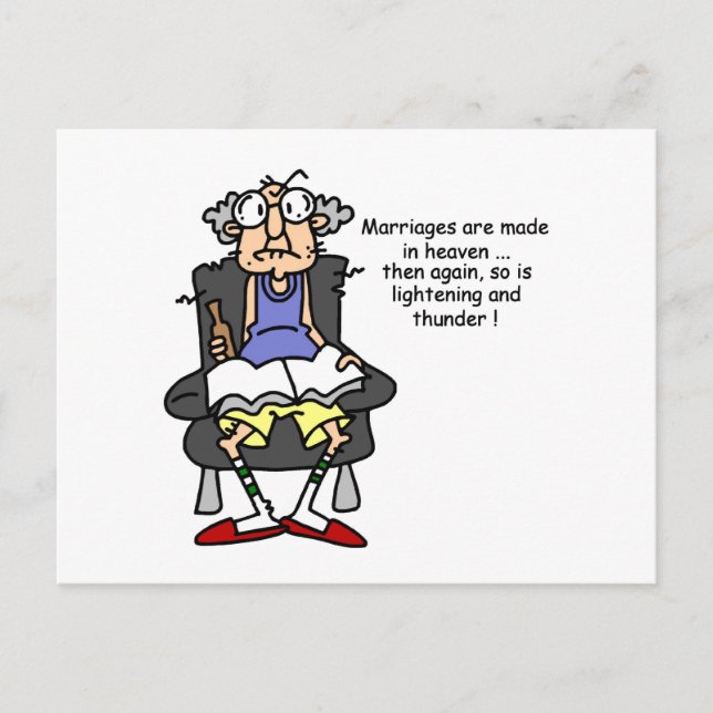 Carte Postale Mariage, Éclair, Humour tonnerre (Devant)