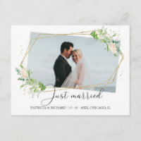Mariage Élégant avec de la Végétation Fuite Annonc