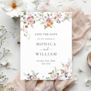 Carte Postale Mariage Élégant dans un Jardin Français - Enregist