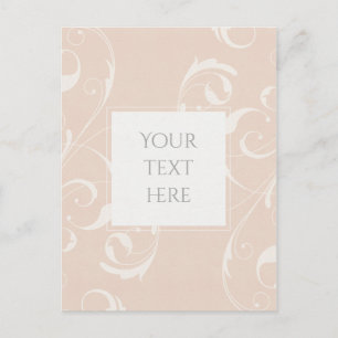 Carte Postale Mariage élégant floral blanc et pêche & crémeux en