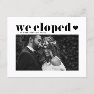 Carte Postale Mariage Élégant Typographie Rétro Gras