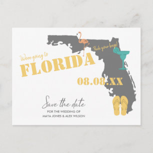 Carte Postale Mariage en Floride Sauvez les dates