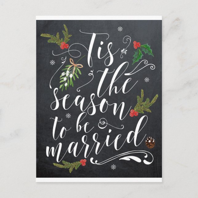 carte postale mariage en tableau noir cette saison (Devant)