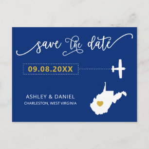 Carte Postale Mariage en Virginie Occidentale Enregistrer la car