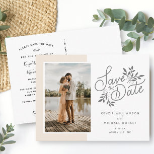 Carte Postale Mariage Enregistrer la date Script photo Pêche bot
