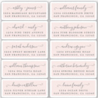 Carte postale Mariage Étiquette de adresse invité