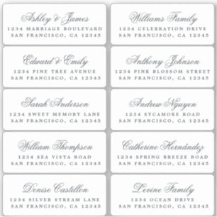 Carte postale Mariage  Étiquette de adresse invité