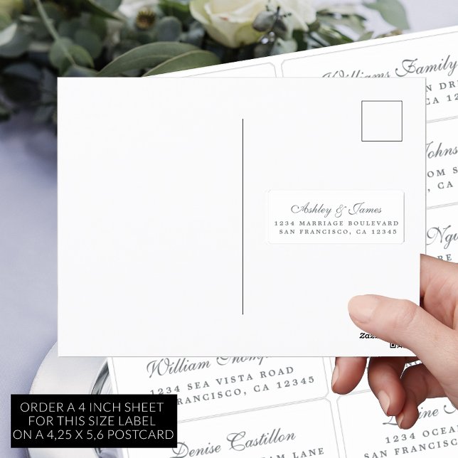 Carte postale Mariage  Étiquette de adresse invité (Créateur téléchargé)