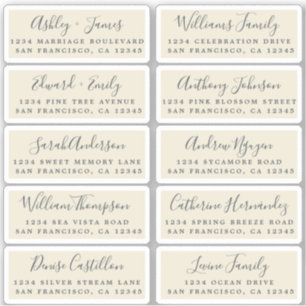 Carte postale Mariage  Étiquette de adresse invité
