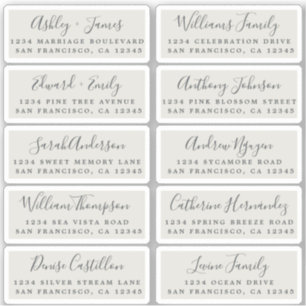 Carte postale Mariage Étiquette de adresse invité